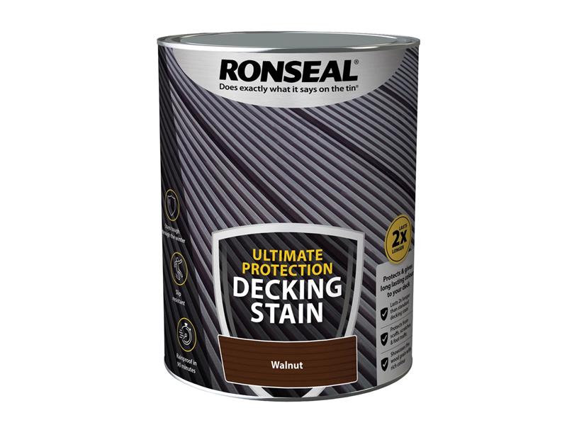 Ronseal Ultimate Protection Decking Stain Walnut 5 litre RSLNUDSWN5L
