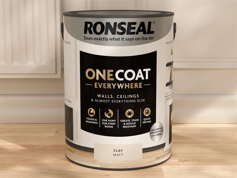 Ronseal One Coat Everywhere Interior Paint Clay Matt 5 litre RSLOCECM5L