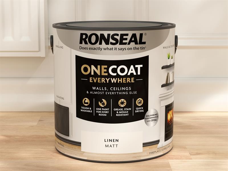 Ronseal One Coat Everywhere Interior Paint Linen Matt 2.5 litre RSLOCELM25L