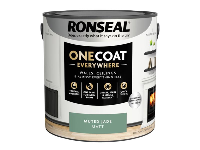 Ronseal One Coat Everywhere Interior Paint Muted Jade Matt 2.5 litre RSLOCEMJM25L