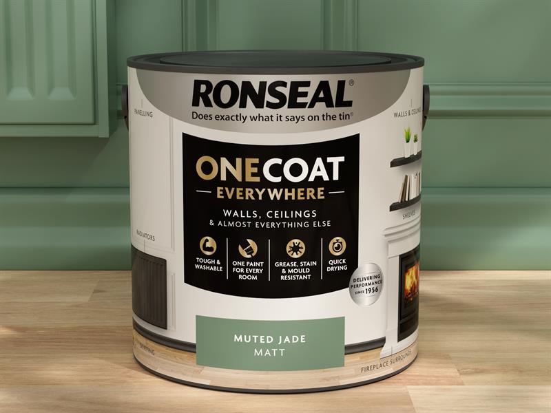 Ronseal One Coat Everywhere Interior Paint Muted Jade Matt 2.5 litre RSLOCEMJM25L