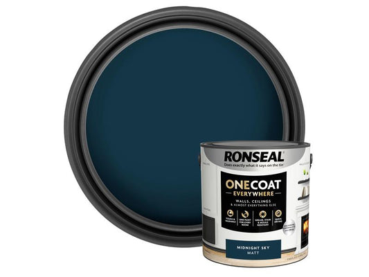 Ronseal One Coat Interior Paint Midnight Sky Matt 2.5 ltr RSLOCEMSM25L