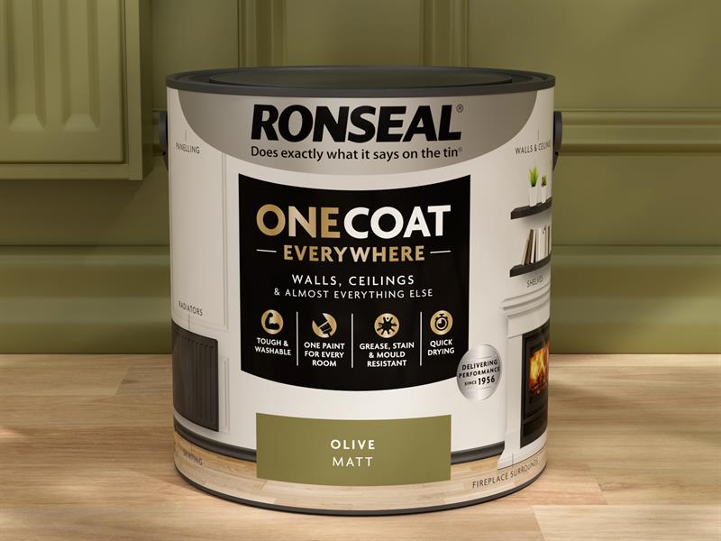 Ronseal One Coat Everywhere Interior Paint Olive Matt 2.5 litre RSLOCEOLM25L