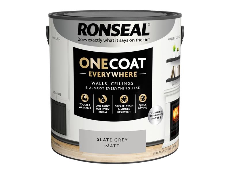 Ronseal One Coat Everywhere Interior Slate Grey Matt 2.5 litre RSLOCESGM25L