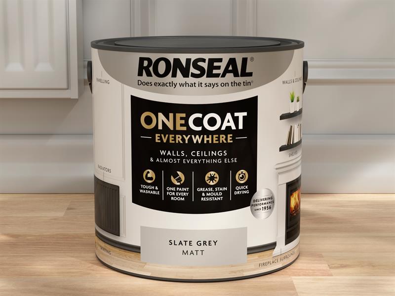 Ronseal One Coat Everywhere Interior Slate Grey Matt 2.5 litre RSLOCESGM25L