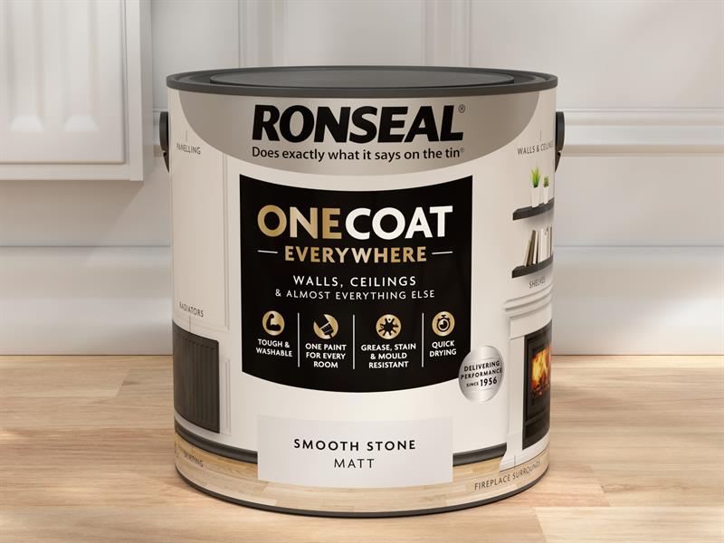 Ronseal One Coat Everywhere Interior Smooth Stone Matt 2.5 litre RSLOCESSM25L