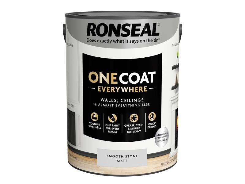 Ronseal One Coat Everywhere Interior Smooth Stone Matt 5 litre RSLOCESSM5L
