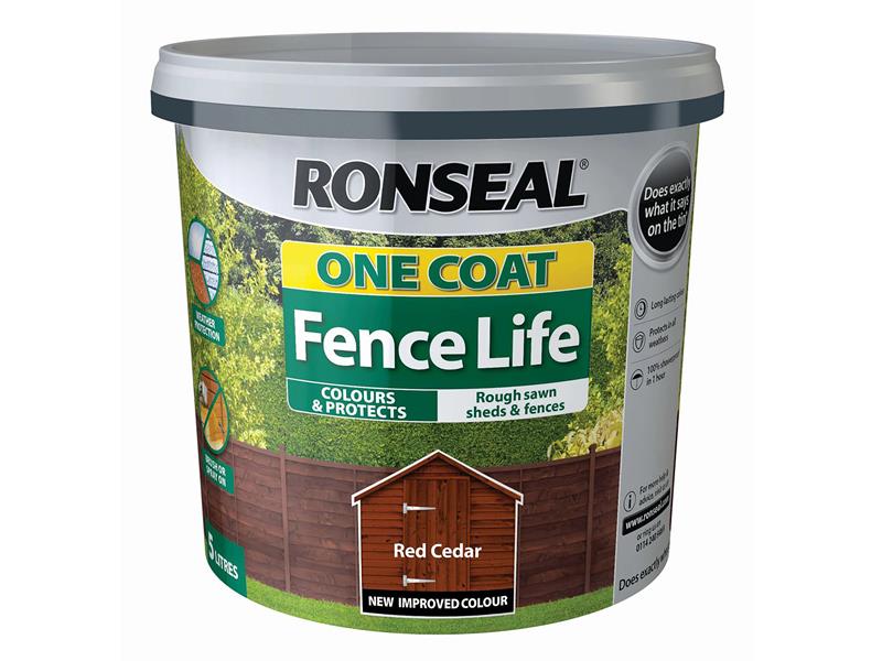 Ronseal One Coat Fence Life Red Cedar 5 litre RSLOCFLCE5L