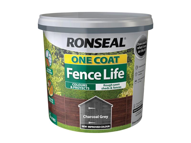 Ronseal One Coat Fence Life Charcoal Grey 5 litre RSLOCFLCG5L