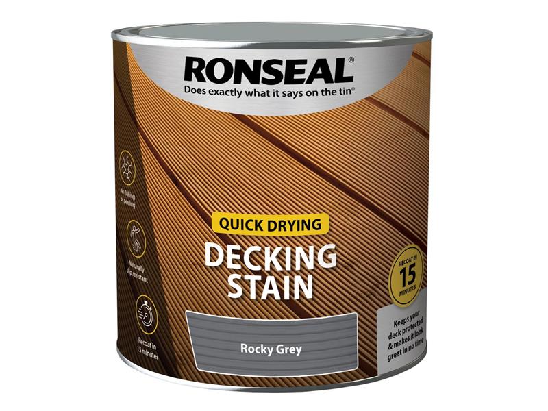 Ronseal Quick Drying Decking Stain Rocky Grey 2.5 litre RSLQDDSRG25L