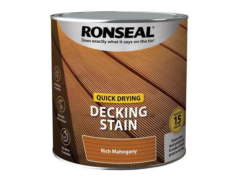 Ronseal Quick Drying Decking Stain Rich Mahogany 2.5 litre RSLQDDSRM25L