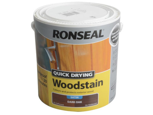 Ronseal Quick Drying Woodstain Satin Dark Oak 2.5 litre RSLQDWSDO25L