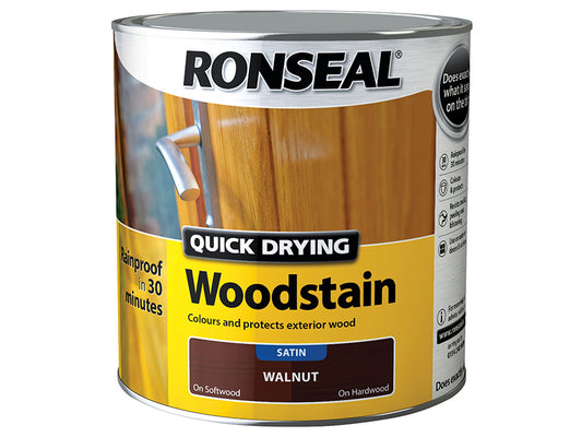 Ronseal Quick Drying Woodstain Satin Walnut 750ml RSLQDWSW750