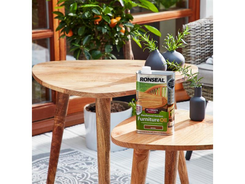 Ronseal Ultimate Protection Hardwood Garden Furniture Oil Natural Clear 500ml RSLUHWGFOCLR