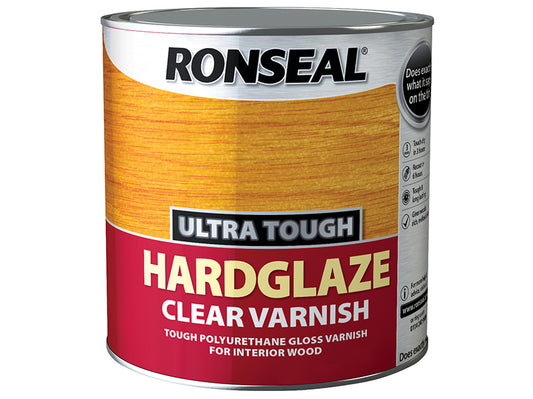 Ronseal Ultra Tough Hardglaze Internal Clear Gloss Varnish 250ml RSLUTVHG250