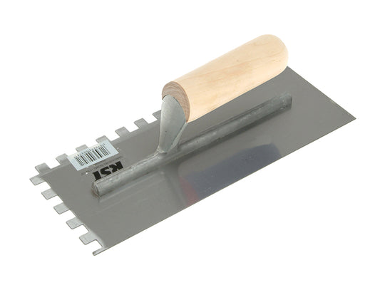 R.S.T. Notched Trowel 10mm Square Notches Wooden Handle 11 x 4.1/2in RST6260