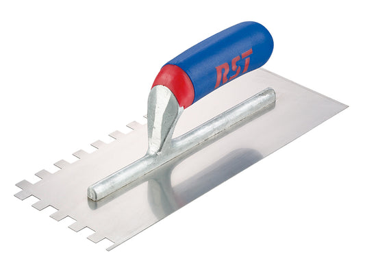 R.S.T. Notched Trowel Square 6mm² Soft Touch Handle 11 x 4.1/2in RST8002ST