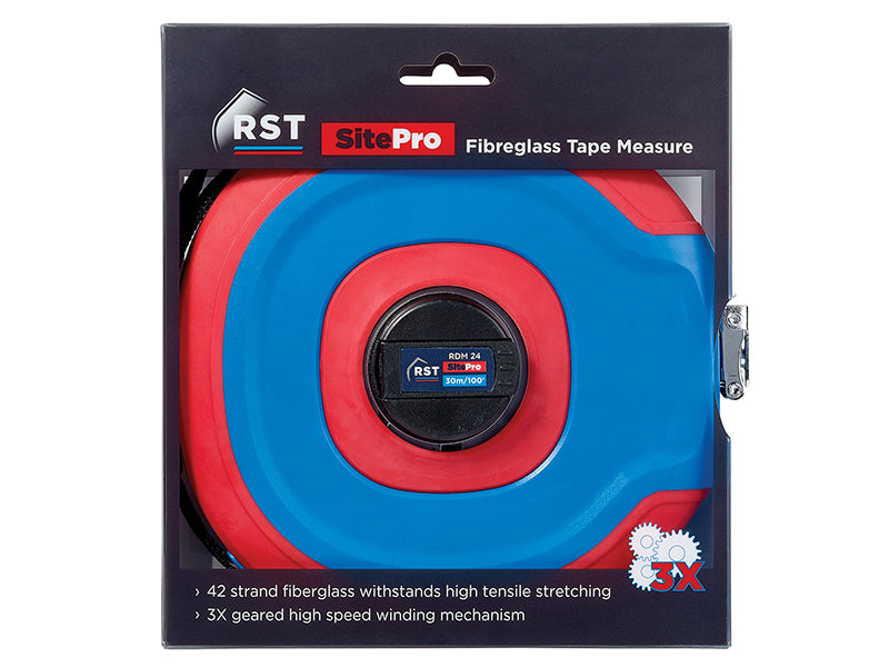 R.S.T. SitePro Fibreglass Tape 30m/100ft (Width 13mm) RSTRDM24