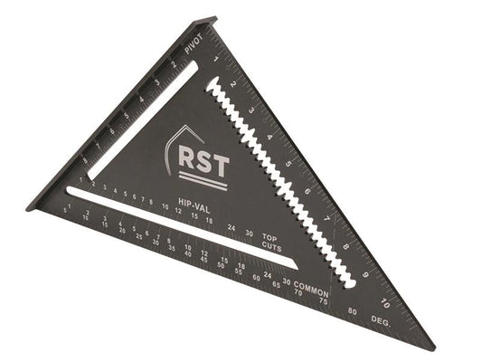 RST Aluminium Black Rafter Square 12in Imperial Degree Markings RSTRSTRAS12