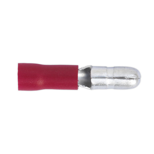 Sealey Bullet Terminal �4mm Male Red Pack of 100 RT11