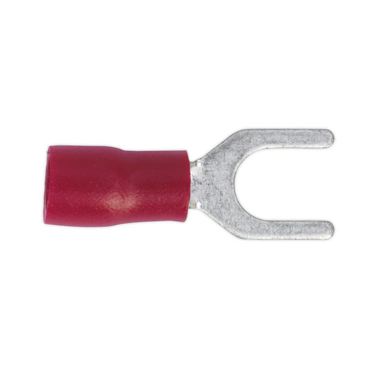 Sealey Easy-Entry Fork Terminal �5.3mm (2BA) Red Pack of 100 RT14