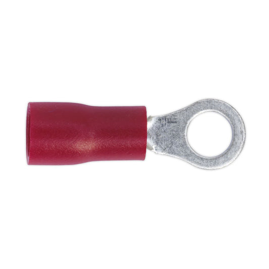 Sealey Easy-Entry Ring Terminal �4.3mm (4BA) Red Pack of 100 RT24