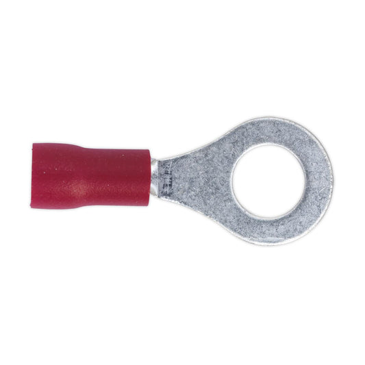 Sealey Easy-Entry Ring Terminal �6.4mm (1/4") Red Pack of 100 RT26