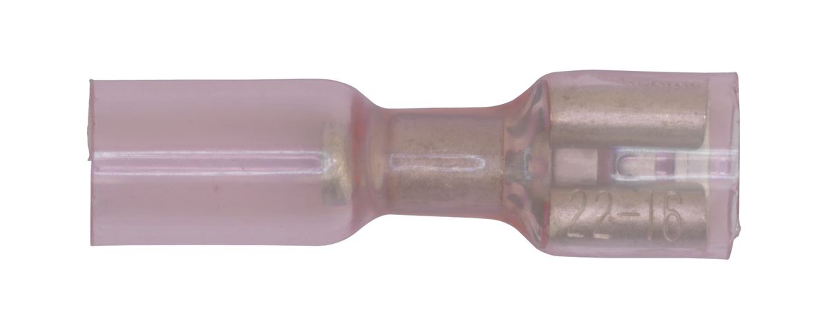 Sealey Heat Shrink Push-On Terminal 6.4mm Female Red Pack of 25 RTSPF25