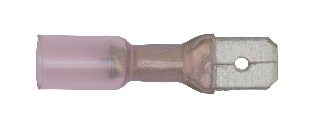 Sealey Heat Shrink Push-On Terminal 6.3mm Male Red Pack of 25 RTSPM25