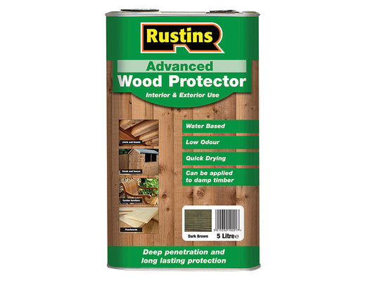 Rustins Advanced Wood Preserver Dark Brown 5 litre RUSAWPDB5L