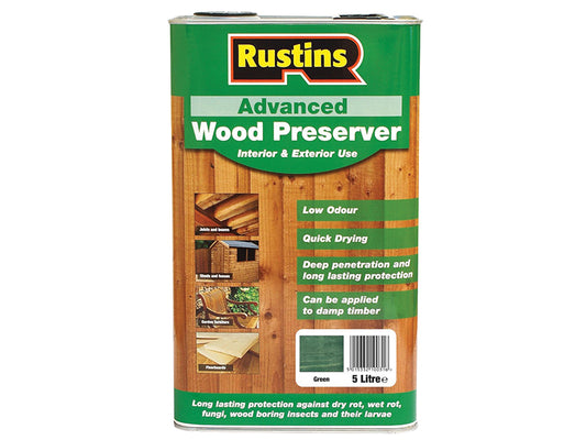 Rustins Advanced Wood Preserver Green 5 litre RUSAWPGR5L