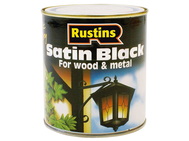 Rustins Satin Black Paint Quick Drying 250ml RUSBS250