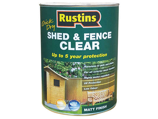 Rustins Quick Dry Shed and Fence Clear Protector 1 litre RUSECWP1L