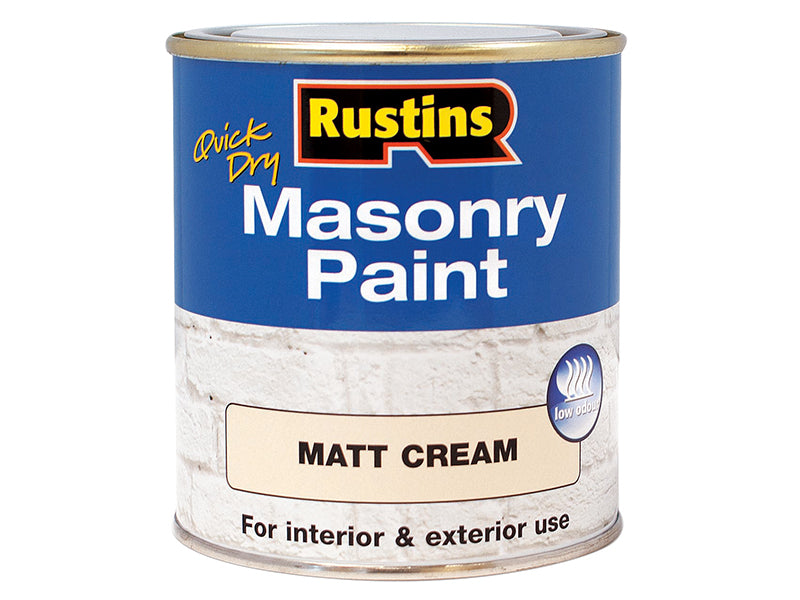 Rustins Quick Dry Masonry Paint Matt Cream 250ml RUSMASPC250