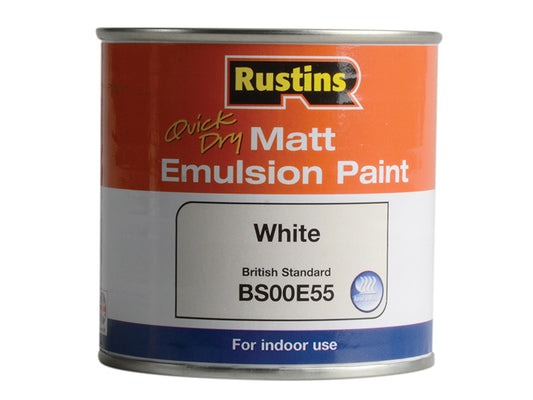 Rustins Quick Dry Matt Emulsion Paint White 250ml RUSMEW250