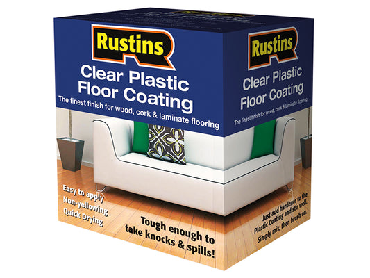 Rustins Clear Plastic Floor Coating Kit Gloss 1 litre RUSPFCFK1L