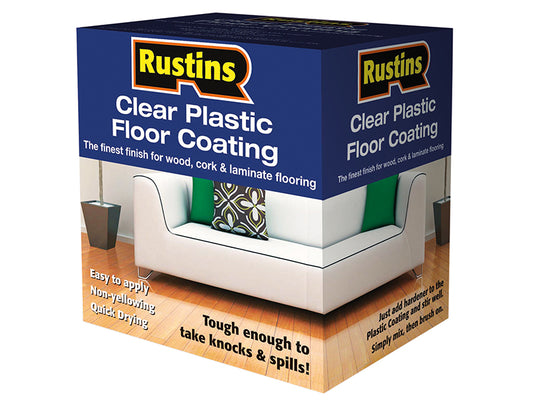 Rustins Clear Plastic Floor Coating Kit Satin 1 litre RUSPFCS1L