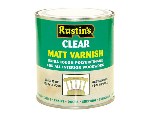 Rustins Polyurethane Varnish Matt Clear 250ml RUSPVMCL250