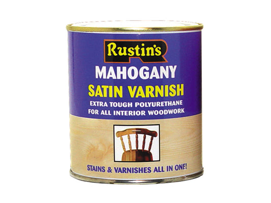 Rustins Polyurethane Varnish & Stain Satin Oak 250ml RUSPVSO250