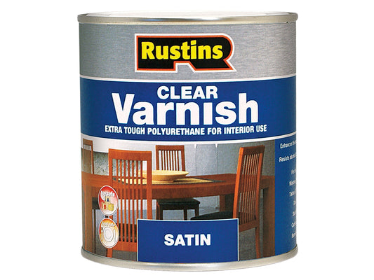 Rustins Polyurethane Varnish Satin Clear 250ml RUSPVSCL250