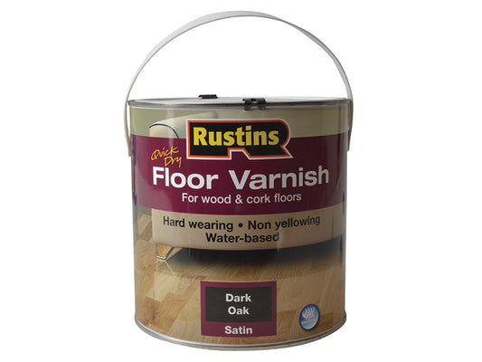 Rustins Quick Dry Coloured Floor Varnish Dark Oak 2.5 litre RUSQDCFVDO25