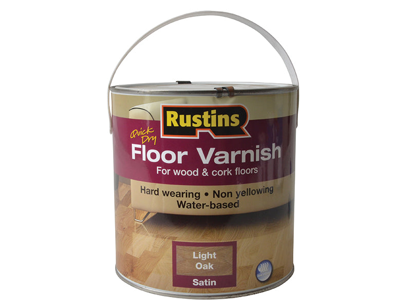 Rustins Quick Dry Coloured Floor Varnish Light Oak 2.5 litre RUSQDCFVLO25