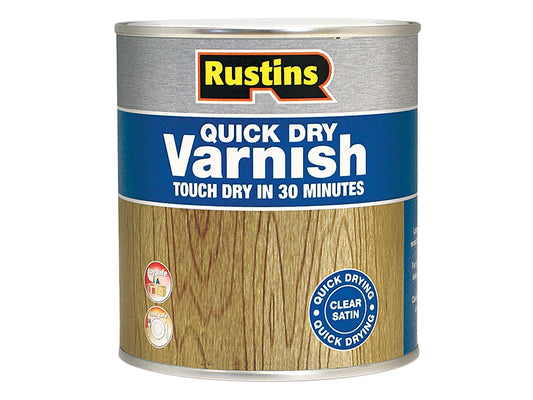 Rustins Quick Dry Varnish Satin Walnut 500ml RUSQDVSW500