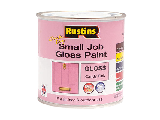 Rustins Quick Dry Small Job Gloss Paint Candy Pink 250ml RUSSJCPQD