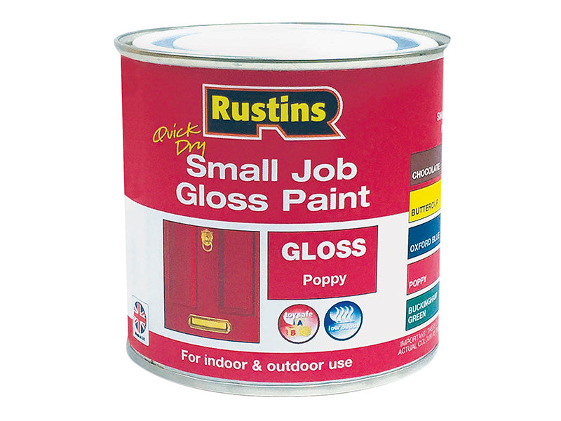 Rustins Quick Dry Small Job Gloss Paint Poppy 250ml RUSSJPPOPQD