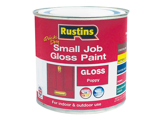 Rustins Quick Dry Small Job Gloss Paint Poppy 250ml RUSSJPPOPQD