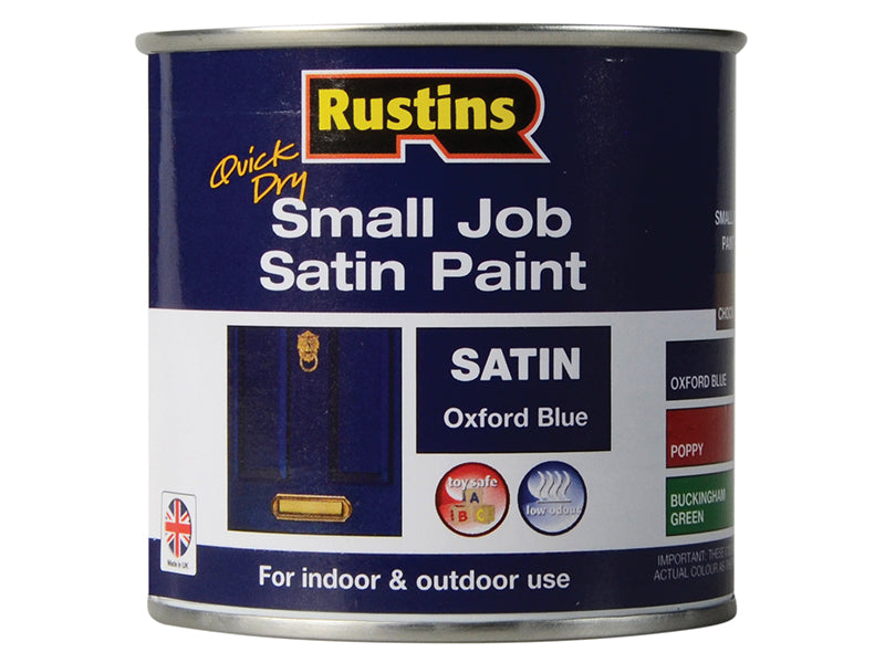 Rustins Quick Dry Small Job Satin Paint Oxford Blue 250ml RUSSJPSOXBQD