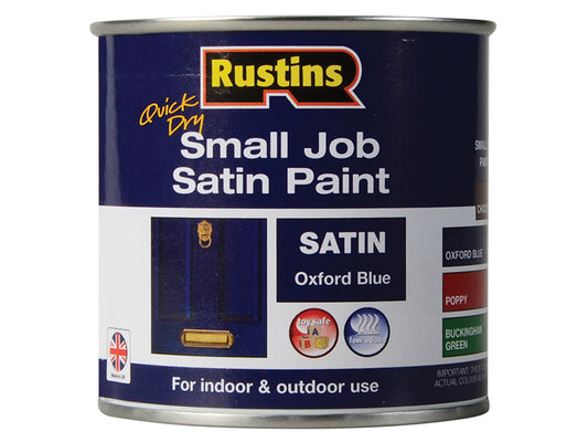 Rustins Quick Dry Small Job Satin Paint Oxford Blue 250ml RUSSJPSOXBQD