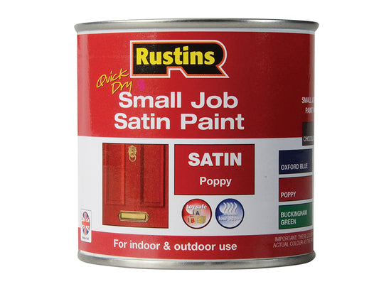 Rustins Quick Dry Small Job Satin Paint Poppy 250ml RUSSJPSPOPQD