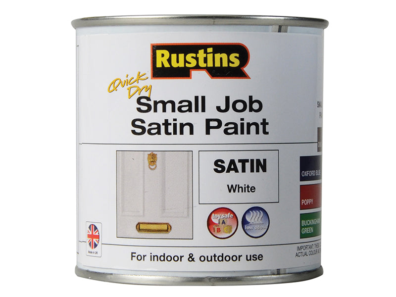 Rustins Quick Dry Small Job Satin Paint White 250ml RUSSJPSWHQD